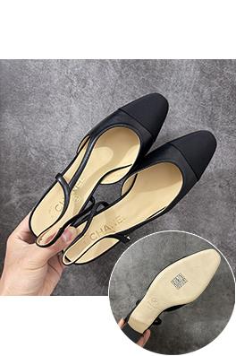 シャネル Slingback レディースシリーズクラシックのチャンキーヒール