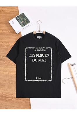 ディオール Dior シンプルな文字刺繍入り半袖Tシャツ