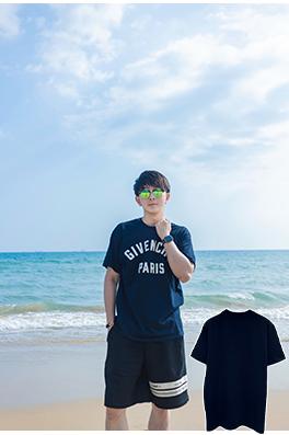 ジバンシィ Givenchy 春夏サテンレタープリント半袖Tシャツ