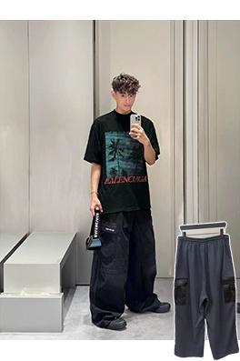 バレンシアガスーパーコピー BALENCIAGA ダブルリングツイルパッチワークワークパンツ