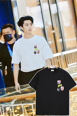 ディオール半袖Tシャツコピー DIOR クラシックロゴ刺繍バッジステッカー付き半袖Tシャツ