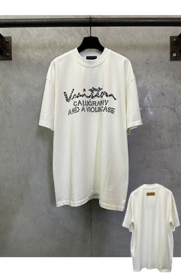 ルイヴィトン LV パールロゴ入りクルーネック半袖Tシャツ