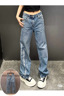 アレキサンダーワンコピー Alexander wang レディース文字がエンボスされたミラーロゴジーンズ
