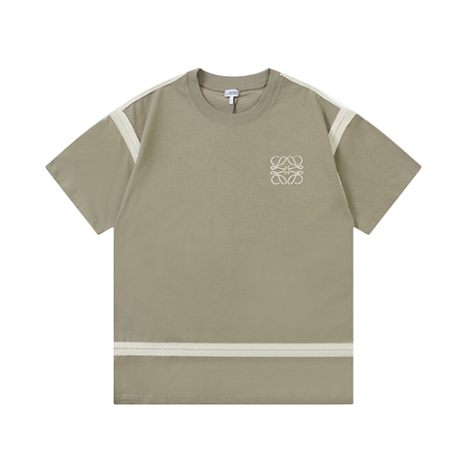 ロエベ 立体パッチワーク 刺繍ロゴ 男女兼用 半袖Tシャツ 5,980円 