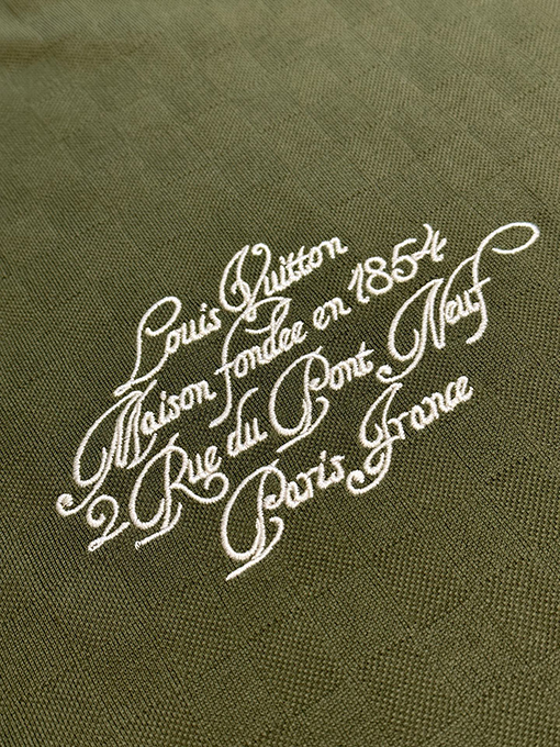 ルイヴィトン グリーンチェック柄ラウンドネックTシャツ