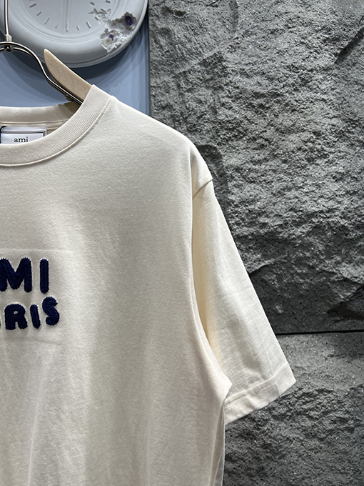 アミコピー 編み込み刺繍ロゴ 半袖Tシャツ