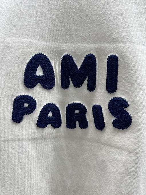アミコピー 編み込み刺繍ロゴ 半袖Tシャツ
