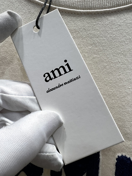 アミコピー 編み込み刺繍ロゴ 半袖Tシャツ