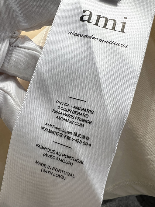 アミコピー 編み込み刺繍ロゴ 半袖Tシャツ