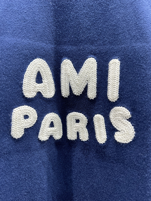 アミコピー 編み込み刺繍ロゴ 半袖Tシャツ