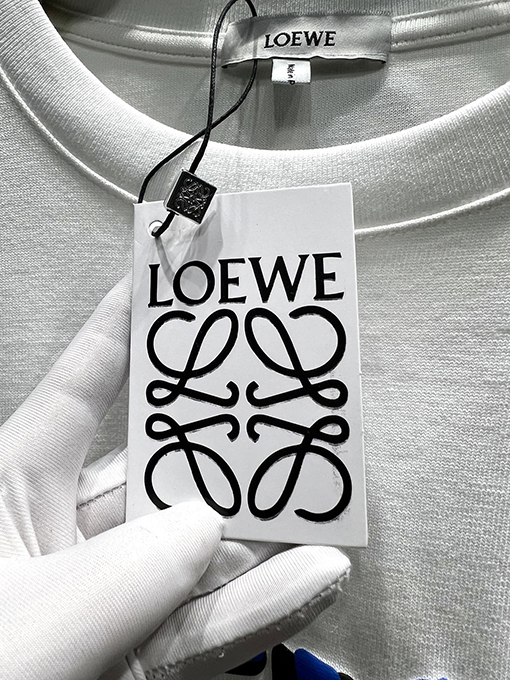 ロエベ  発泡プリント 配色グラフィティ風ロゴ 半袖Tシャツ 