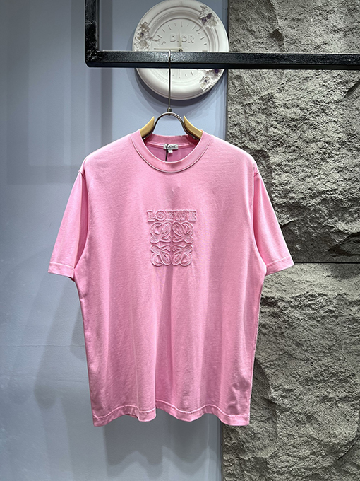 ロエベコピー  フェルトロゴ パッチ付き 半袖Tシャツ 