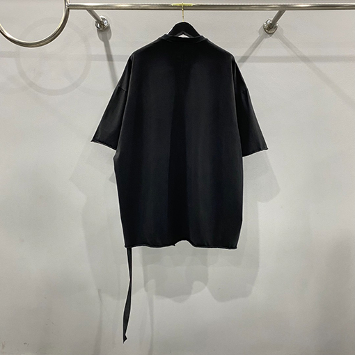 リックオウエンスフリル無地ルーズ半袖Tシャツ