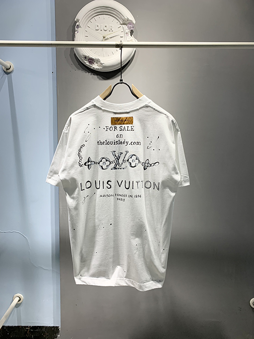 ルイヴィトン2025ssの手描きインクTシャツ