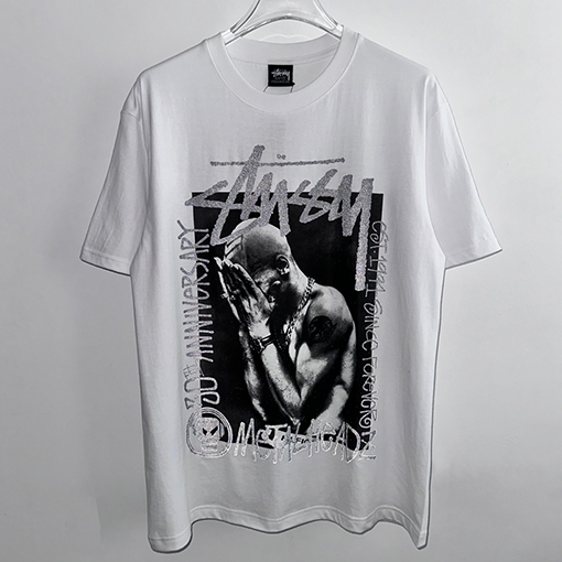 ステューシー3M反射ブラックバンドキャラクターTシャツ
