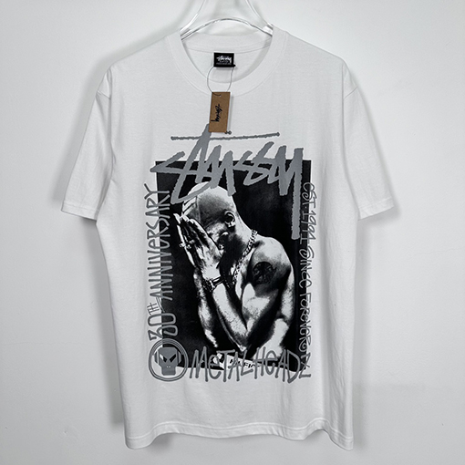 ステューシー3M反射ブラックバンドキャラクターTシャツ