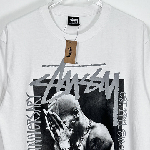 ステューシー3M反射ブラックバンドキャラクターTシャツ