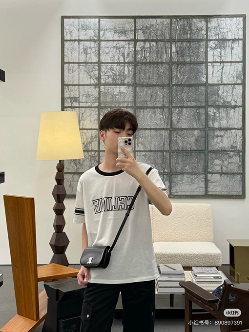 セリーヌスーパーコピー  アルファベットクルーネック半袖Tシャツ