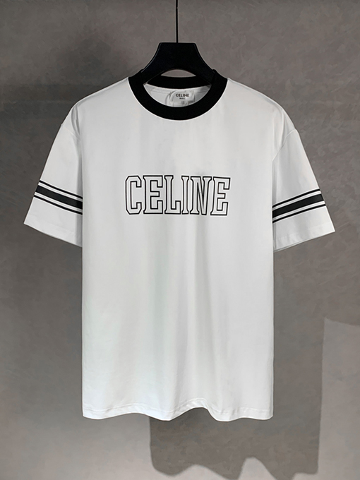 セリーヌスーパーコピー  アルファベットクルーネック半袖Tシャツ