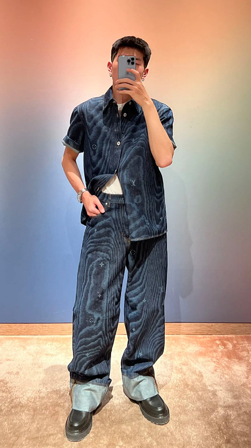 ルイヴィトン ファッションデニム半袖シャツ