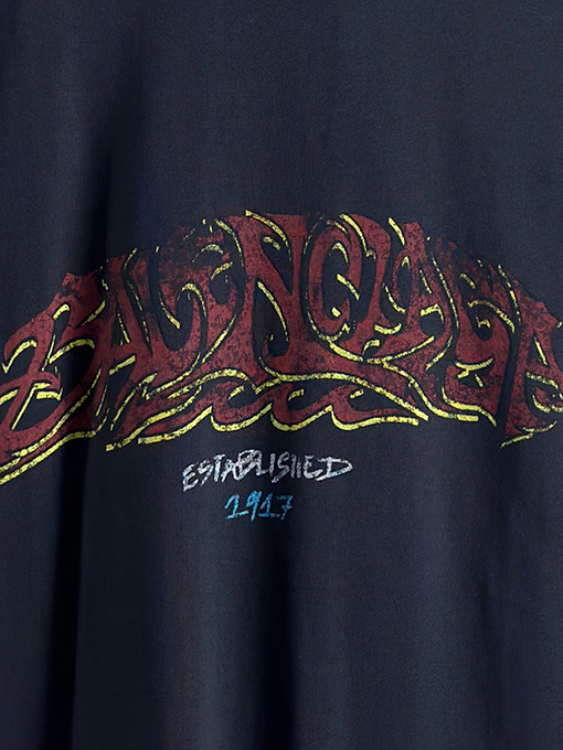 バレンシアガ Balenciaga ファッション炎落書きロゴ半袖Tシャツ