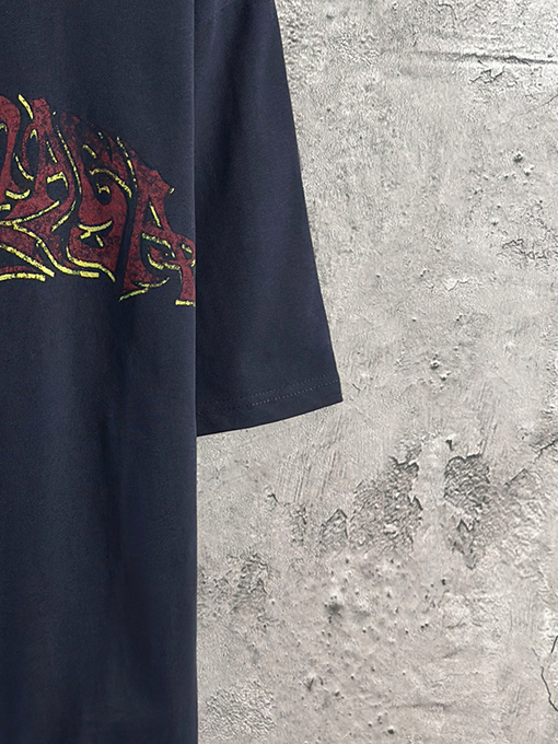 バレンシアガ Balenciaga ファッション炎落書きロゴ半袖Tシャツ