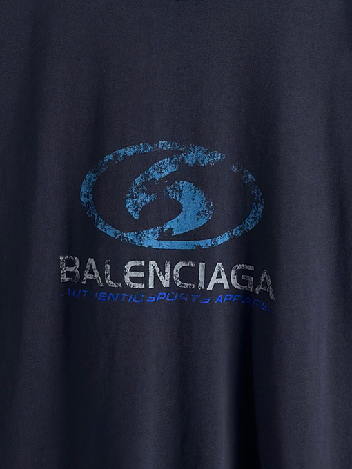 バレンシアガスーパーコピー サーフィンロゴ直噴プリント半袖Tシャツ
