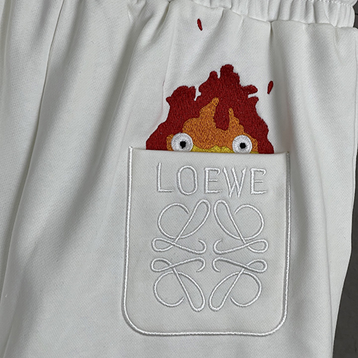 ロエベスーパーコピー 新しい氷火人刺繍パンツ
