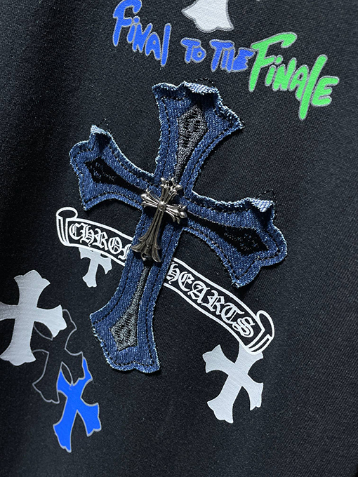 クロムハーツコピーレザーオーバーラップメタル半袖Tシャツ