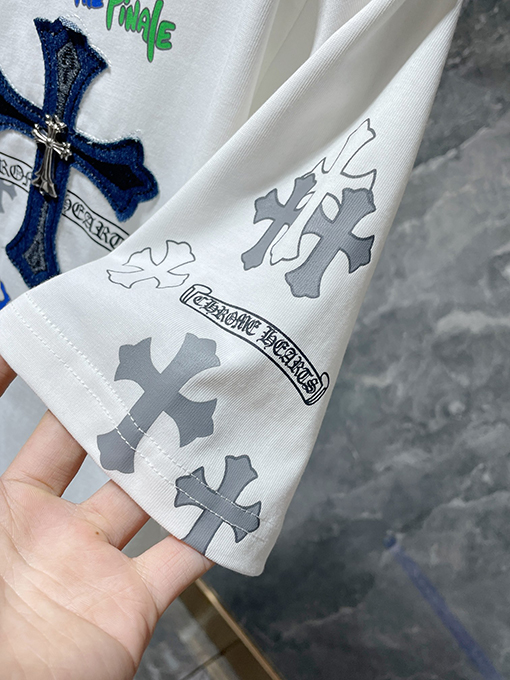 クロムハーツコピーレザーオーバーラップメタル半袖Tシャツ