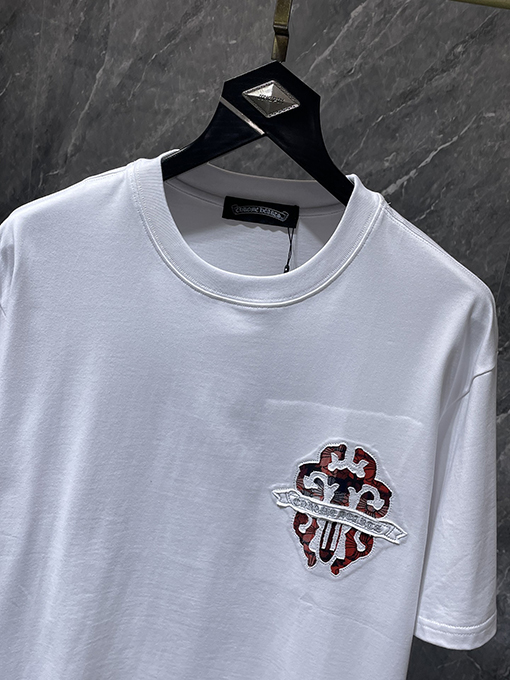 クロムハーツ ファッション剣パッチ刺繍半袖Tシャツ