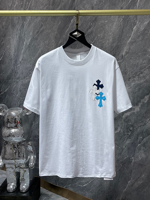 クロムハーツ ファッション剣パッチ刺繍半袖Tシャツ