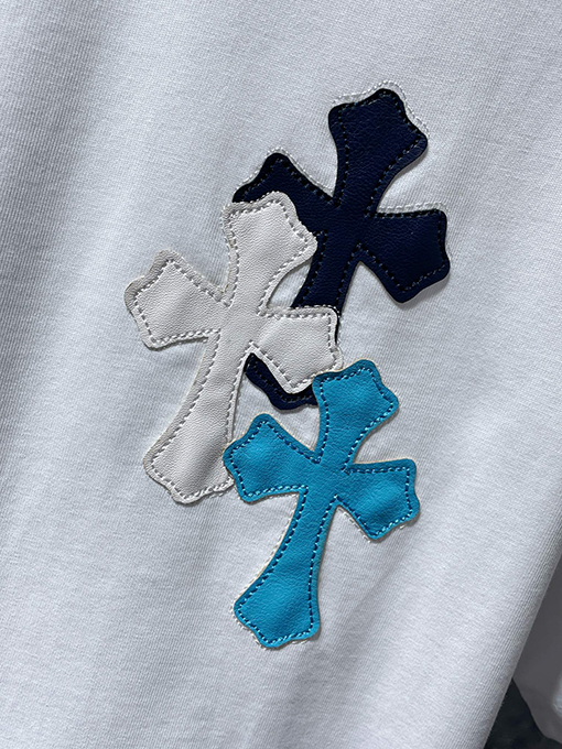 クロムハーツ ファッション剣パッチ刺繍半袖Tシャツ