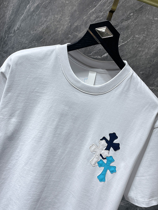クロムハーツ ファッション剣パッチ刺繍半袖Tシャツ
