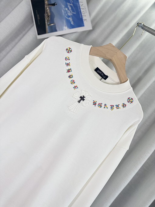 クロムハーツ 新しいアメリカのレーザー焼き花3 D立体刺繍カップルパーカー
