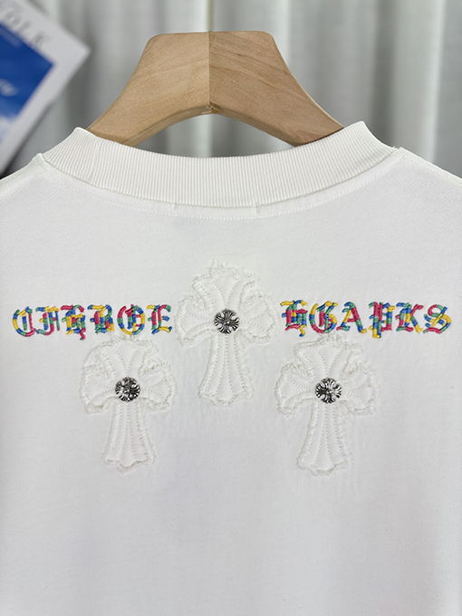 クロムハーツ 新しいアメリカのレーザー焼き花3 D立体刺繍カップルパーカー