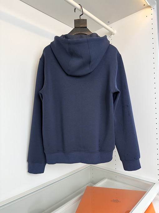 エルメス 秋冬サドルネイルディテール刺繍ハーフプル前立てパーカージャケット