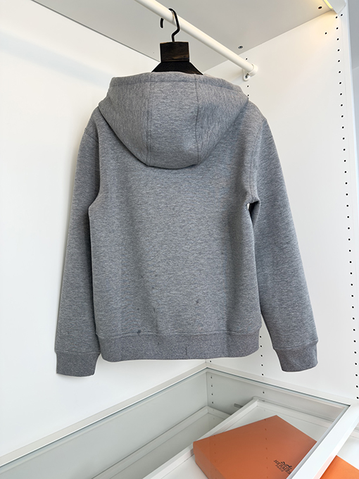 エルメス 秋冬サドルネイルディテール刺繍ハーフプル前立てパーカージャケット