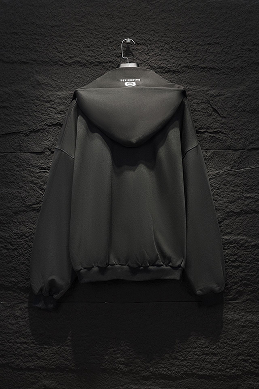 バレンシアガ Balenc1aga 英語ロゴ重工偽2点デザインコラボコレクションフード付きジッパーパーカー