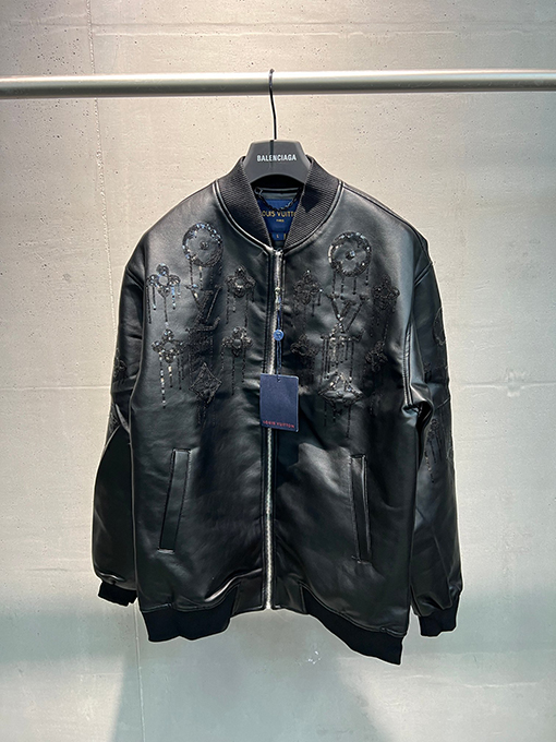 ルイヴィトン LV 新しい光沢のあるビーズレザージャケット