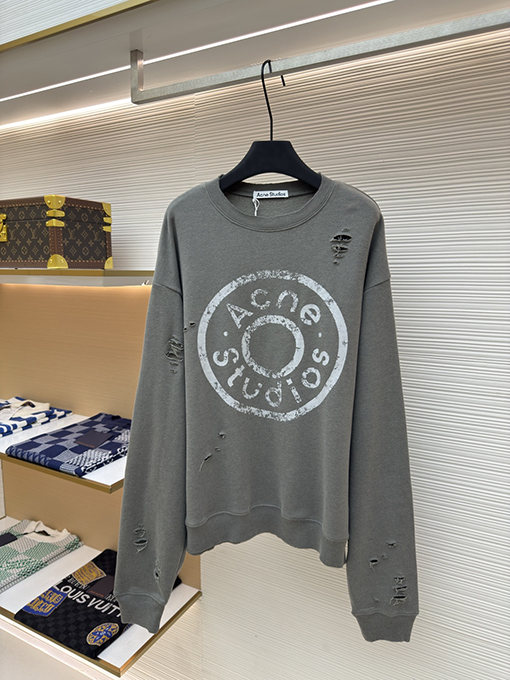 アクネストゥディオズ Acne Studios 胸に穴が開いた古いロゴのスウェットシャツ