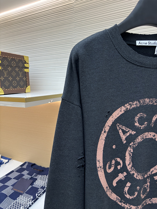 アクネストゥディオズ Acne Studios 胸に穴が開いた古いロゴのスウェットシャツ