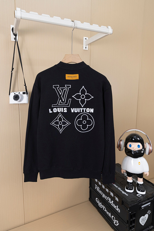 ルイヴィトン LV 背中に小さなロゴの刺繍ラウンドネックのスパーカー