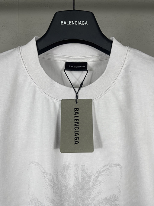 バレンシアガ レディースダイレクトプリントウォッシュダメージ半袖Tシャツ