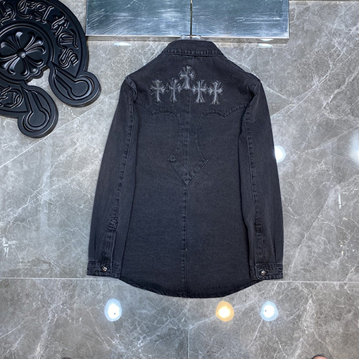 クロムハーツスーパーコピー クラシックなパッチワーク刺繍デニムシャツ