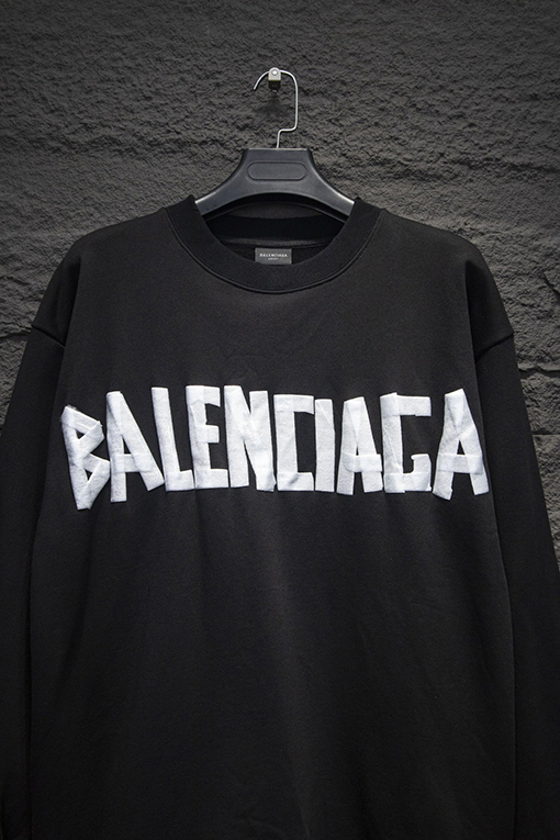 バレンシアガコピー Balenciaga テープオンクルーネックスウェットシャツ