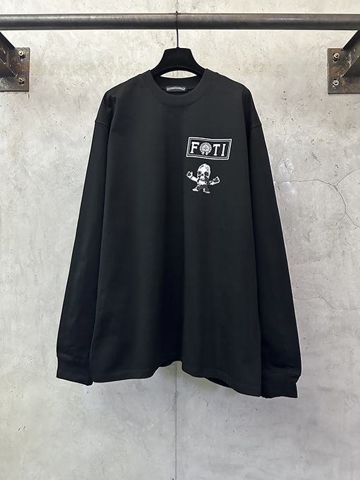 クロムハーツ FOTI システム ブラック＆ホワイト ナイングリッド クルーネックロングスリーブシャツ