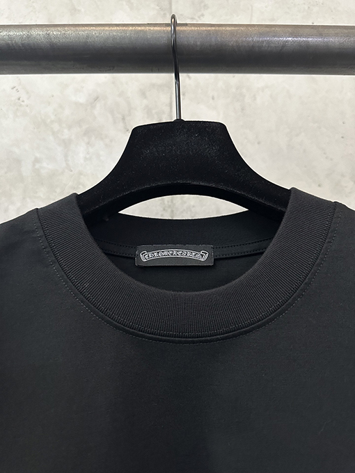 クロムハーツ FOTI システム ブラック＆ホワイト ナイングリッド クルーネックロングスリーブシャツ