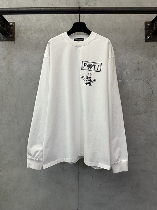 クロムハーツ FOTI システム ブラック＆ホワイト ナイングリッド クルーネックロングスリーブシャツ