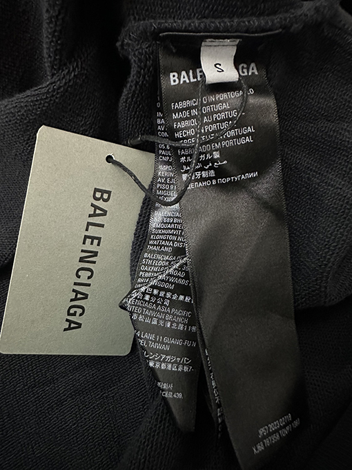 バレンシアガ Balenciaga シルバーテーププリントフード付きスウェットシャツ